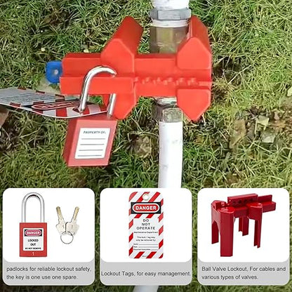 SAFBY 2-in-1 Lockout Tagout (Loto) Kits–Complete OSHA Safety Group Lock Out Hasps, Tag Out Clamp-On Circuit Breaker Lockout for Universal Multi- Pole Breaker Electrical Kits Station (2 Kits in 1)