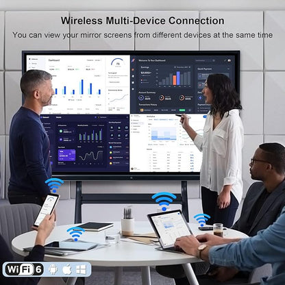 75'' Smart Board, 4K Electronic Digital Whiteboard with Dual System, 16+512 GB Interactive Whiteboard,Touchscreen Smart Board for Classroom, Office and Home (Wall Mount Included)