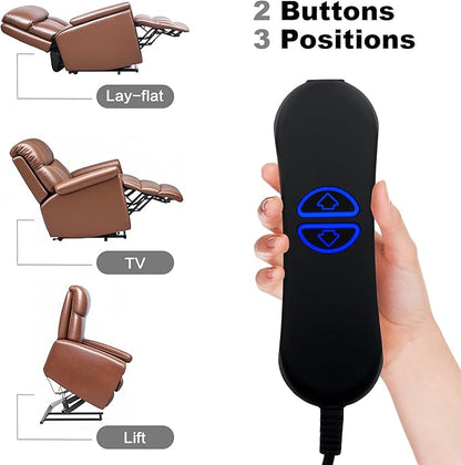 2 Button 5 Pin Prong Hand Control Controller Remote with USB and Backlight for Lift Chairs Electric Sofa Power Recliners