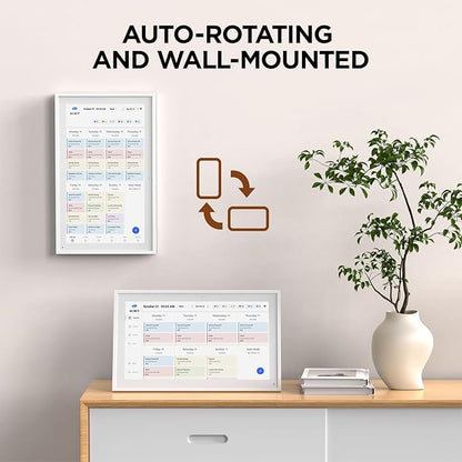 Mezed 21.5" Smart Digital Calendar, Meal Schedule, Duty Chart, HD Smart Touch Screen Home Interactive Electron Calender - Built-in Digital Photo Frame Function, Wall-Mountable (white, 21.5)