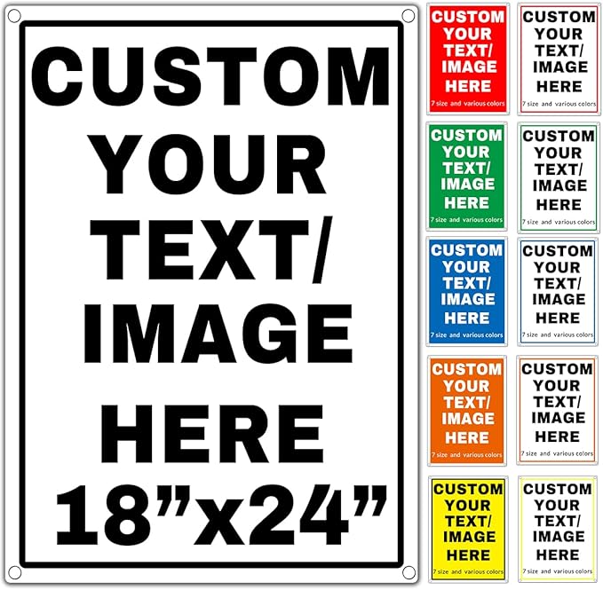 Custom Aluminum Signs – Personalized Weatherproof Metal Signs for Indoor & Outdoor Use – Multiple Sizes – Add Text/Logo – Optional Reflective & Double-Sided Printing – for Home, Business, Hazard, Garden, Door & Commercial Use (vertical 2, 24x18inch)