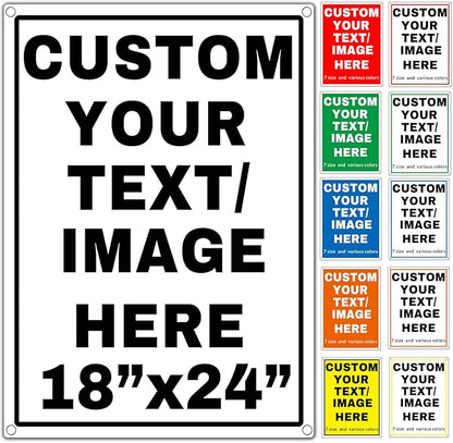 Custom Aluminum Signs – Personalized Weatherproof Metal Signs for Indoor & Outdoor Use – Multiple Sizes – Add Text/Logo – Optional Reflective & Double-Sided Printing – for Home, Business, Hazard, Garden, Door & Commercial Use (vertical 2, 24x18inch)