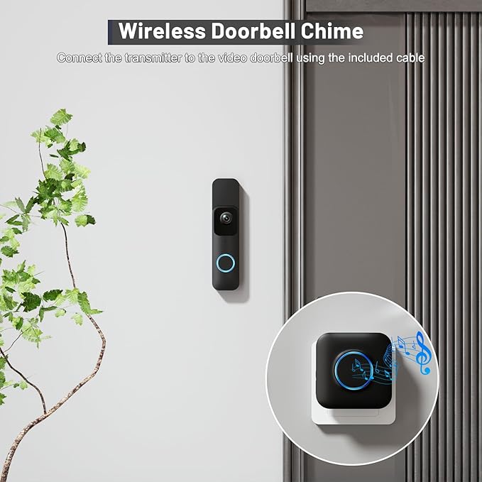 Wireless Doorbell Chime - Compatible with Blink Video Doorbell and Blink Video Doorbell (2nd Gen) (1 Video Doorbell Extender 1 Receiver）