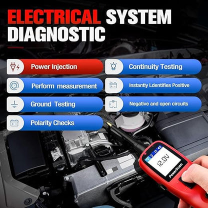 Autel PowerScan PS100 Power Circuit Probe Kit - 12V 24V Car Circuit System Diagnostic Tool, Automotive Circuit Tester with 20ft Extension Cable, Easy to Read AC/DC Current Resistance