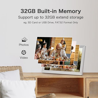 Digital Picture Frame WiFi, 15.6 Inch Frameo Digital Photo Frame, 32GB Memory, 1920*1080 IPS HD Touch Screen, Auto-Rotate, Share Pictures Video Instantly, Gift for Mom, Wedding, Birthday, Anniversary