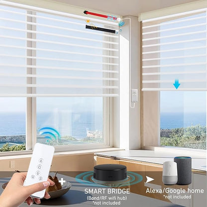 Rollerhouse Rechargeable Wireless Tubular Roller Shade Motor Kit, with Remote Control for Motorized Electric Roller Blind Shades, 1.5 inch Tube