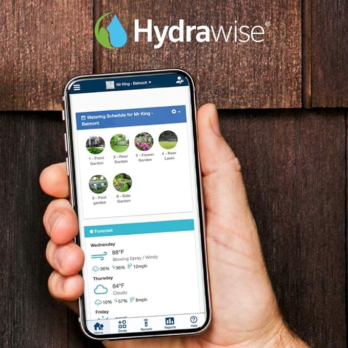 Hunter PRO-HC600 Smart WiFi Irrigation Controller, 6 Zone Outdoor & Indoor Sprinkler Timer, Hydrawise App Compatible, Weather-Based Scheduling, Flow Sensor Ready, Touchscreen