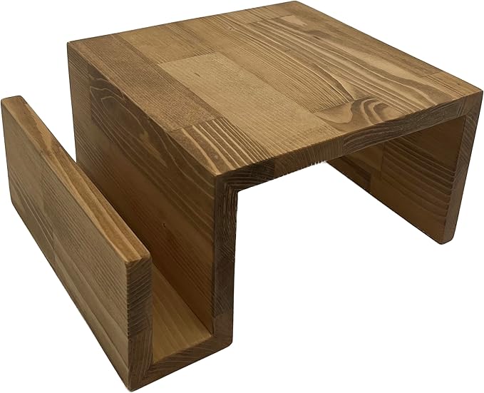 Wooden Couch Arm Tray – Sofa Armrest Table with Book & Magazine Holder, Perfect for Coffee & Remote Control, Solid Wood (Madrid)