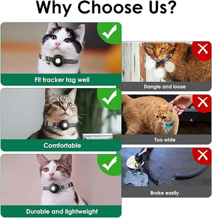 Cat GPS Tracker, Waterproof Pet Tracker for Cats, Cat GPS Tracker Collar with Safety Elastic Buckle, Works with Any Collar,Compatible with Apple Find My App (Only iOS), No Monthly Fee, White