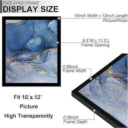 10x12 Picture Frame Set of 3, Black Frame for 10 x 12 Inch Picture Poster Photo, Light Weight and High Transparent 10 by 12 Frame for Wall - 3 Pack/Black/10 x12