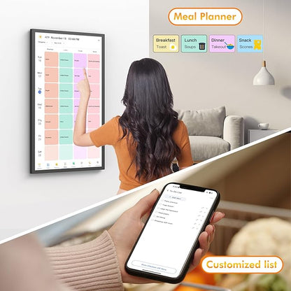 27" Digital Calendar Chore-Chart for-Family-Schedules - Smart Wall Touchscreen Interactive Display for Family To Do List, Auto-Sync Google iCloud Outlook Calendars, Streamline Household Organization
