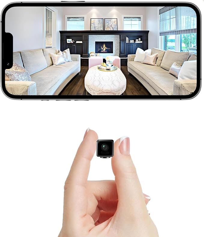 4K Mini Security Camera WiFi Wireless Camera Small Smart Portable HD Nanny Cam with Motion Detection Cloud & SD Storage Clear Night Vision Micro Cameras for Home Office Pet Baby Monitor Indoor/Outdoor