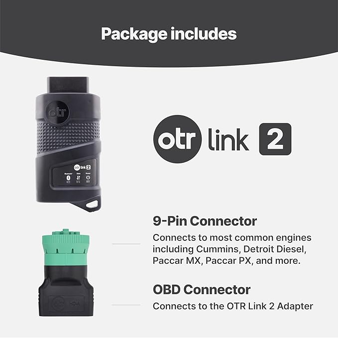 OTR Diagnostics HD Scan Tool (Updated 2025 Adapter): Forced Regen, Read & Reset Fault/P-Codes, Live Data, Bi-Directional Commands, Fault History. iOS/Android, 1-Year Subscription, Premium Support.