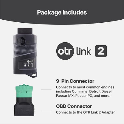 OTR Diagnostics HD Scan Tool (Updated 2025 Adapter): Forced Regen, Read & Reset Fault/P-Codes, Live Data, Bi-Directional Commands, Fault History. iOS/Android, 1-Year Subscription, Premium Support.
