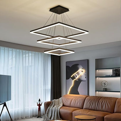 Ceiling Chandelierst, with Remote Control Dimmable 3 Color Mode & Brightness (Warm & Cool & Neutral Light) Ceiling Chandelier, Acrylic Anti-Flicker Dining Light Fixture for Kitchen