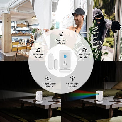 GREENCYCLE Wireless Door Open Chime - 1 Magnetic Door Alarm Sensor, Battery Operated, Can't Be Used Alone, Must Be Used with Receiver or Doorbell Set(B07H5GCSTM, B07H5H7215,B0DFWPMPKN,B0DKXZSZV6)