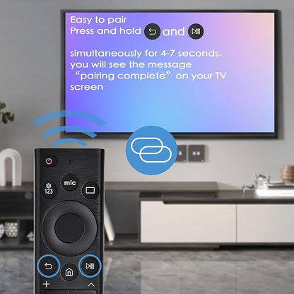 Replacement Voice Remote for Samsung Smart TV:Compatible with BN59-01385A(Solar Version),for All 2019 to 2025 Smasung Curved Crystal UHD QLED The Frame NEO QLED 4K 8K Smart TV
