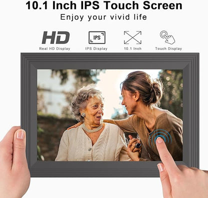 Digital Picture Frame 10.1 Inch WiFi Photo Frame Electronic, IPS Touch Screen, 16GB Storage, Auto-Rotate,Easy Setup and Share Photos and Videos via App from Anywhere