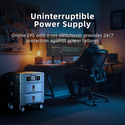 IEE 5120Wh Portable Power Station SP5000 with 500W Solar Panel, 120/240V 5000W(Peak 9000W) AC Output Solar Generator, Expandable Capacity, LFP Battery Generator for Home Use, Power Outages, RVs