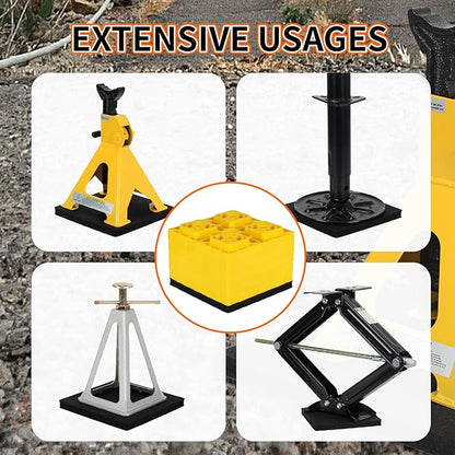 OULEME RV Leveling Block Flex Pads, 8.5” Rubber Jack Pads, Anti-Vibration & Anti-Slip Mats, for Camper Travel Trailer Jacks & Stands & Stabilizers on Uneven Surfaces, 2-Pack