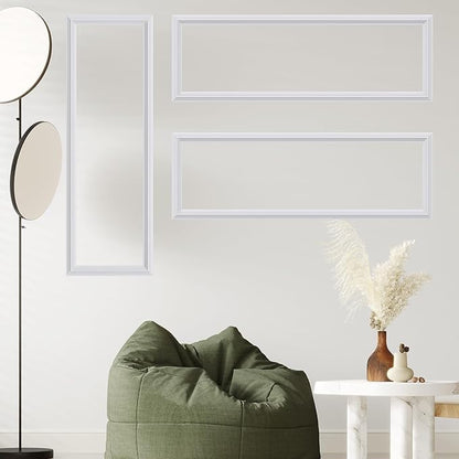 3 PCS Premade Wainscoting Panels Accent Wall Panels for Interior Wall Decor Easy DIY Build and Batten Chair Rail & Picture Frame Door Decor (8 x 24 in)