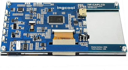 7 inch HDMI LCD 1024x600 Resolution Capacitive Touch Screen IPS Display Module Compatible with Raspberry Pi 4 3 2 1 B B+ A+,Jetson Nano,Support Software Resolution (up to 1920×1080)