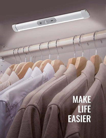 Joyzy 2 Pack Automatic Motion Sensor Closet Lighting with Eye-Protection Design Closet Lights, LED Wireless Pantry Light, Rechargeable Wardrobe Lamp Cabinet Light(100 Lumen, 6000k 80+CRI)