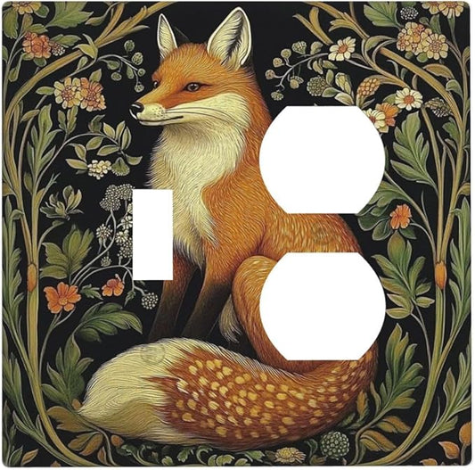 Fox Morris Plants Flowers Vine Colorful Floral Wallplates 1 Toggle 1 Duplex Switch Plate Electrical Gfci Faceplate Decorative Light Switch Covers For Bed Room Living Room Decor