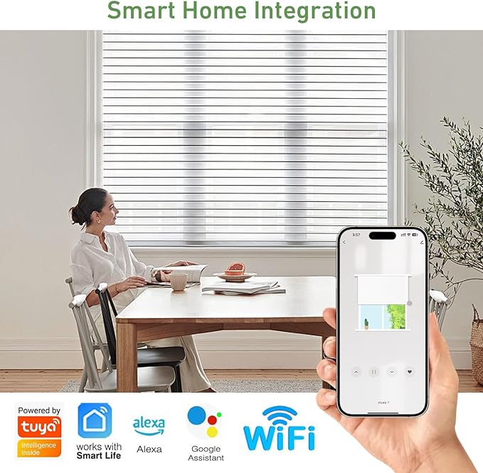 Rollerhouses 25TEW Main Power Voltage Blinds Motor with Tuya WiFi Smart Plug - Voice Control, App Remote Control, Timer Function, Compatible with Alexa & Google Assistant