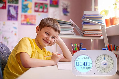 e-Pill Task-E-Lert 2-in-1 Pomodoro Timer for Kids and Adults | 3 Daily Alarms | Visual Timer & Loop Function | Time Management Tool for Productivity