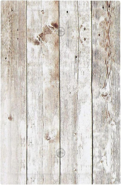 Vintage Light Wood Retro Rustic White Gray Oak Print Light Switch Cover Plate 1 Gang No Device Blank Electrical Wall Plates Faceplate Decorative Switch Plate Covers for Farmhouse Home Decor