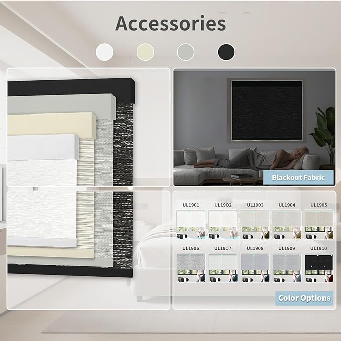 Motorized Blinds with Remote Custom Size Blackout Smart Roller Shades Compatible with Alexa Google, Electric Blinds for Windows
