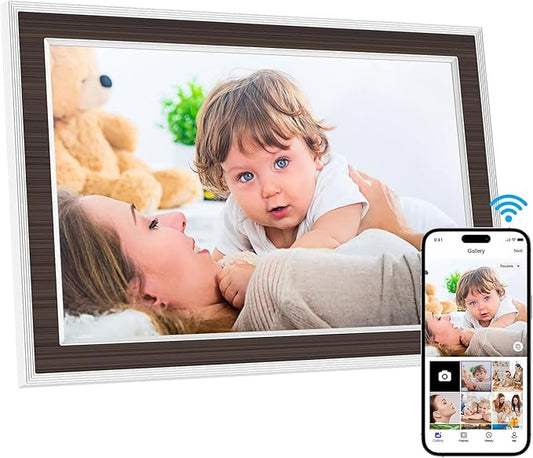 Digital Picture Frame 10.1 Inch WiFi Digital Photo Frame, IPS Touch Screen, 16GB Storage, Auto Rotate, Share Photos & Videos via Uhale App, for Family & Friends