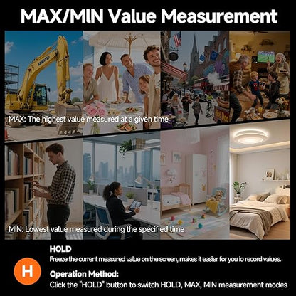 Power Supply Available Decibel Meter, Gedaye Sound Level Meter, A/C Weighted SPL Meter, Noise Measure Device 30-130dB, Noise Detector Sound Monitor Decibel Reader Classroom Factory Noisy Neighbor
