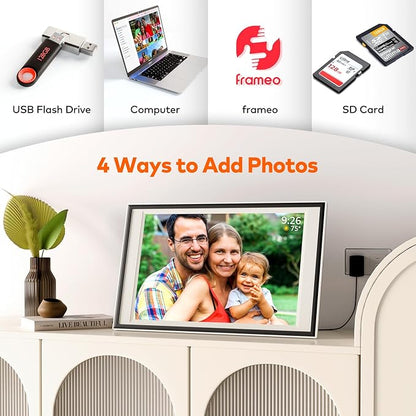 Frameo Digital Picture Frame 12.7'' 64GB Photo Frame, 1440 * 1080P IPS Touch Electronic Picture Frame, Auto-Rotate Tabletop&Wall Mounted,USB&SD Card, Sharing Photos/Videos via Free App from Anywhere