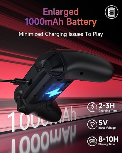 EasySMX X20 Wireless Gaming Controller with RGB Backlit, 2-Stage Hall Effect Sticks, 1000Hz Polling Rate, 6-Axis Gyro on Multi-Platform, Mech Buttons- Compatible with PC/Switch/Steam/Android