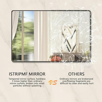 Black Bathroom Mirror,48x36 Inch Large Matte Black Bathroom Vanity Mirror,Rectangle Black Metal Framed Mirror for Wall,Anti-Rust,Shatter-Proof (Horizontal/Vertical)