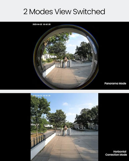 ieGeek Doorbell Camera Wireless No Subscription, 3MP Video Doorbell with Chime, 180° Head to Toe View, 2-Way Talk Voice Changer, AI Motion Detection Night Vision, Only 2.4GHz WiFi, Works with Alexa