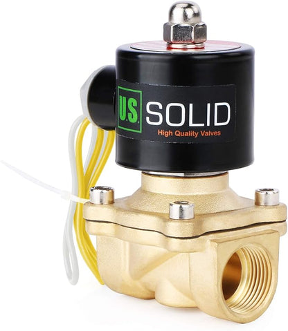 U.S. Solid 3/4" Brass Electric Solenoid Valve 110V AC Normally Closed Non-potable Water, air, Diesel