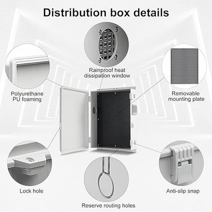 Outdoor Electrical Junction Box, ABS Water Resistant Enclosure with Internal Mounting Panel & Hinged Cover, 15.7" H* 11" L* 4.1" W