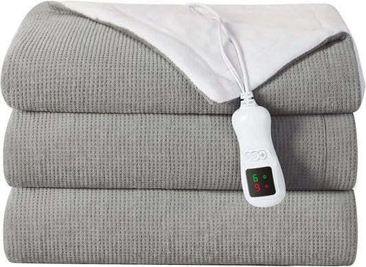 Heated Blanket Full Size Electric Blanket, Washable Blanket Warmer for Home for Adults, Fast Heating Super Cozy Soft Fabric, 72" x 84", 9 Heat Levels, 1-9H Auto-Off, ETL Certified, Gray