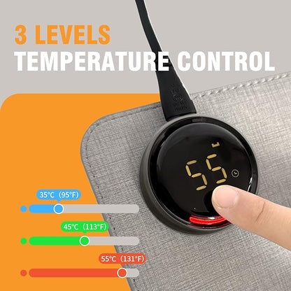 Heated Desk Pad Mouse Pad - 3-Level Temperature Control, 6-Level Timer (4-9 Hours), PVC Material, Desk Mat for Keyboard and Mouse,31.5" x 13"