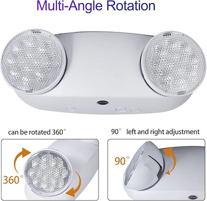 TANLUX LED Emergency Lights with Battery Backup, Commercial Emergency Light Fixtures for Business Home Power Failure Emergency Exit Sign Lighting with 1.0 Meter Plug in Cord AC120V Input