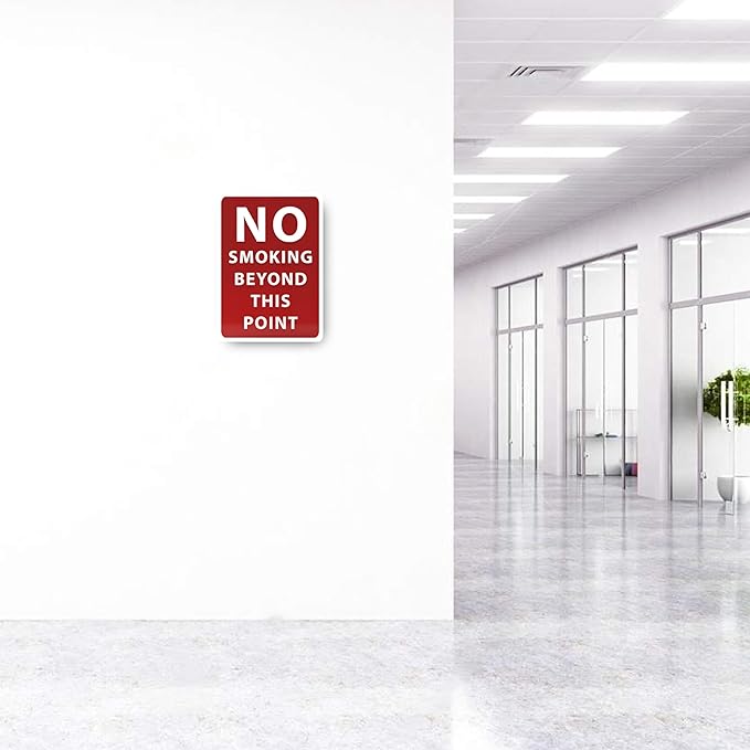 No Smoking Beyond This Point Sign - ADA Compliant Digitally Printed Text Wall Sign - Smoke-Free Area Signs for Offices, Businesses, Hotels & Restaurants - Plastic 5” x 3.5”