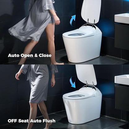 Smart Toilet with Bidet built in, Bidet Toilet with Water Filtration, Pump assisted, Auto Open/Close/Flush, Blackout Flush, Nano Self-Cleaning Glaze, Auto Deodorizer, ADA Comfort Height