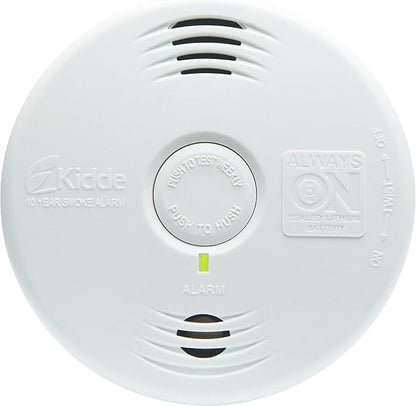 Kidde Smoke Detector, 10-Year Battery, Photoelectric Sensor Smoke Alarm, White