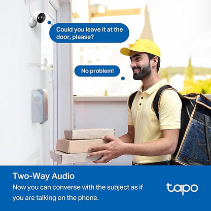 Tapo 2K 3MP Indoor/Outdoor Security Camera - Free Person/Motion/Cry Detection, Color Night Vision, IP65 Weatherproof, SD/Cloud Storage, Works w/Alexa & Google Assistant, HybridCam (2-Pack)