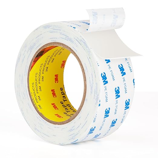 3M 1600T Double Sided Tape, PE Foam Tape 2" x 18 Ft White Removable Strong Adhesive No Residue for RV Picture Hanging, Posters Frames Wall Decor Indoor & Outdoor Use