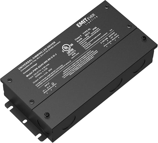 EMITEVER 60W Dimmable LED Driver, 24V Triac Dimmable Power Supply, AC to DC Transformer for LED Light, Compatible with Lutron and Leviton Dimmer, Waterproof IP67 and UL Listed, Class 2