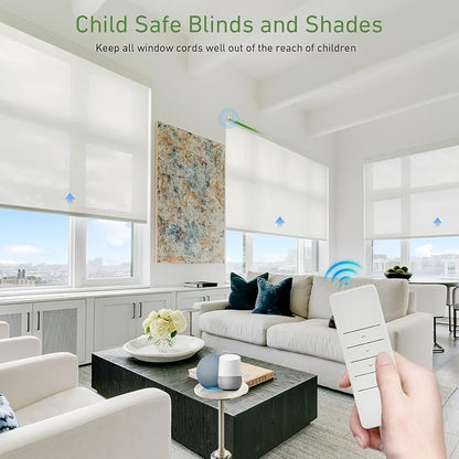 5V USB-C Tubular Motor Blinds Kit Retrofit Motorized Roller Blind with Remote Control, Rechargeable Smart Blinds for Windows